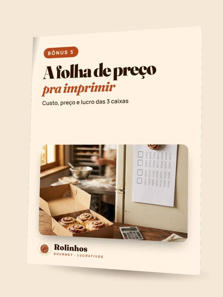 Bônus 5: folha A4 com custo, preço e lucro das três caixas